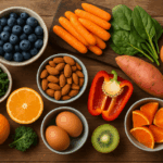 Hälsosam mat rik på antioxidanter och vitaminer för ögonhälsa